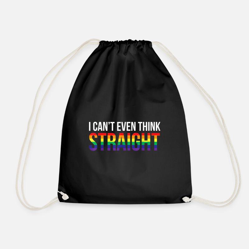 Straight Regenbogen LGBTQ Spruch CSD Gender - Turnbeutel - Schwarz