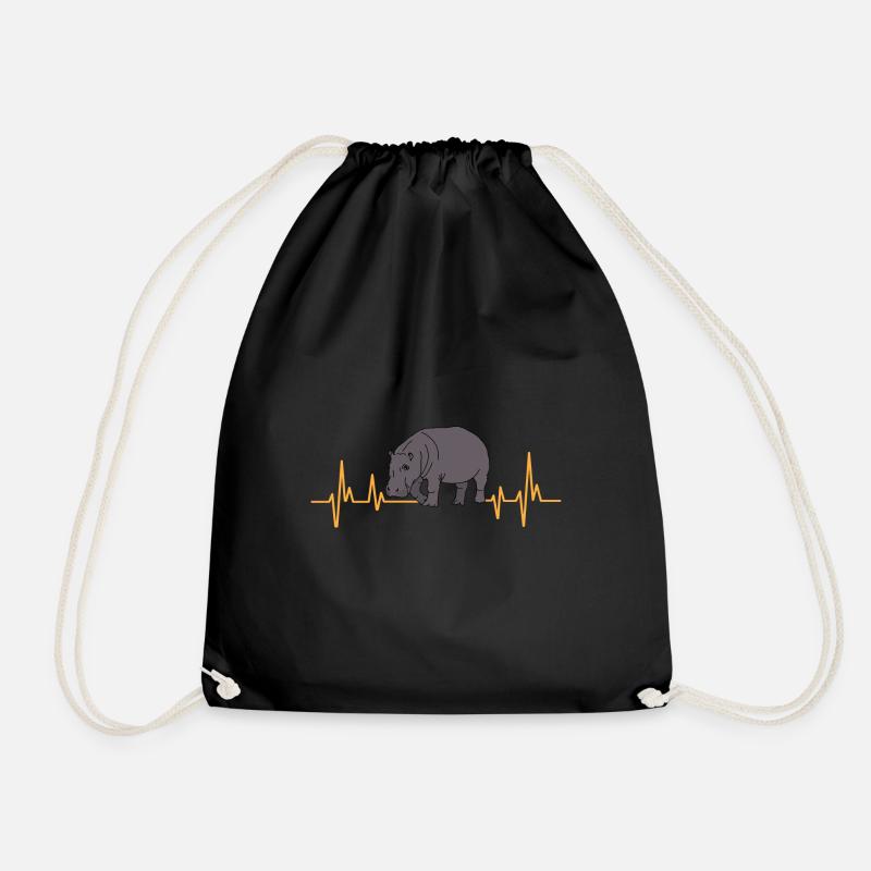 Hippopotamus Hippopotamus - Drawstring Bag - black
