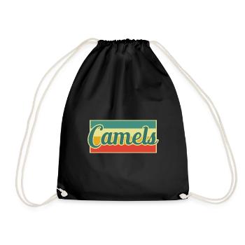 camel - Drawstring Bag - black - Front