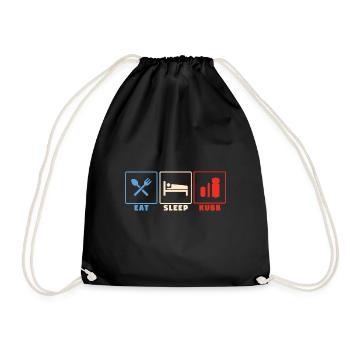 Eat sleep kubb - kubb yard game player - Drawstring Bag - black - Front