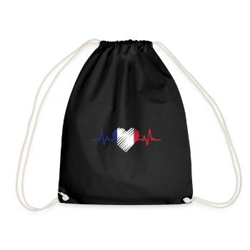 Rythme cardiaque en France - Sac de sport léger - noir - Devant