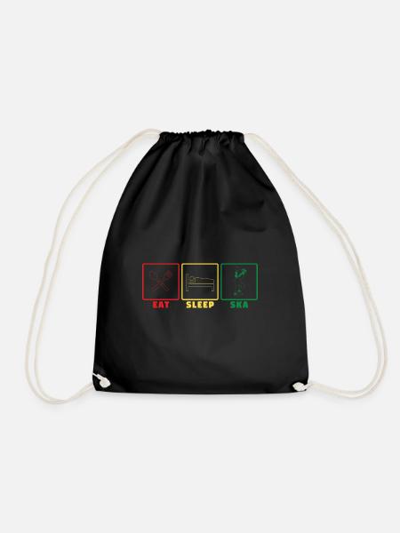 Eat sleep ska - ska music rude boy - Drawstring Bag - black