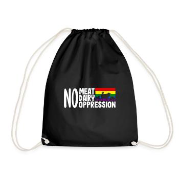 Pas de viande, pas de produits laitiers, pas d’oppression - Sac de sport léger - noir - Devant