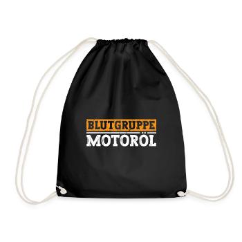 Blutgruppe Motoröl - Turnbeutel - Schwarz - Vorne