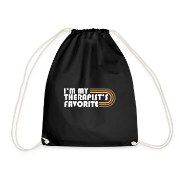 I'm My Therapist's Favorite Mental Wellness - Drawstring Bag - black - Front