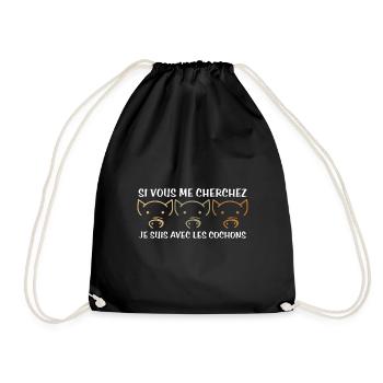 Cadeau agriculteur éleveur de porcs - Sac de sport léger - noir - Devant