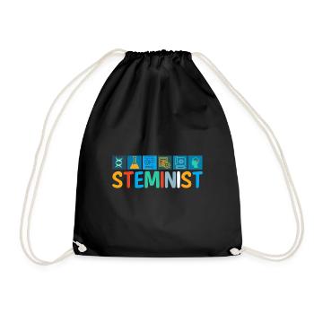 Steminist Frauen Naturwissenschaft Geschenk Spruch - Turnbeutel - Schwarz - Vorne