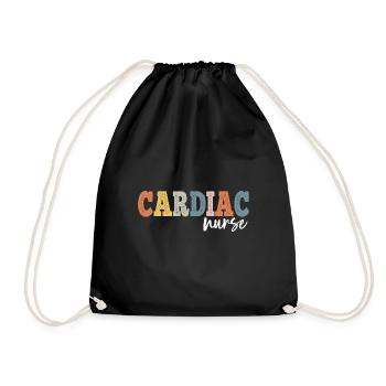 Cardiac Nurse Registered Nurse RN LPN - Drawstring Bag - black - Front