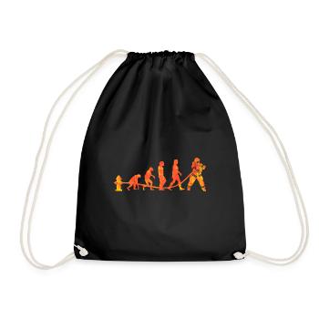 Feuerwehr Evolution - Feuer löschen - Turnbeutel - Schwarz - Vorne
