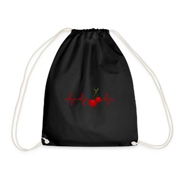 Kirsche - Turnbeutel - Schwarz - Vorne