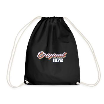 Original vintage 1972 50th birthday 50 years - Drawstring Bag - black - Front