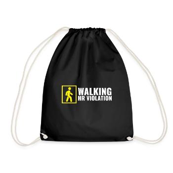 Walking HR Violation Bosss Joke Funny Coworker - Drawstring Bag - black - Front