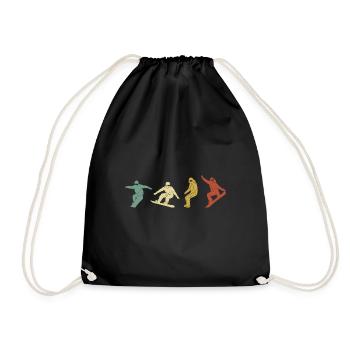 Snowboard Winter Sport Boarder Geschenke - Turnbeutel - Schwarz - Vorne