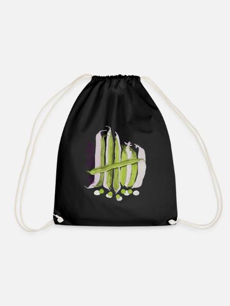 GoVegan peas - Drawstring Bag - black