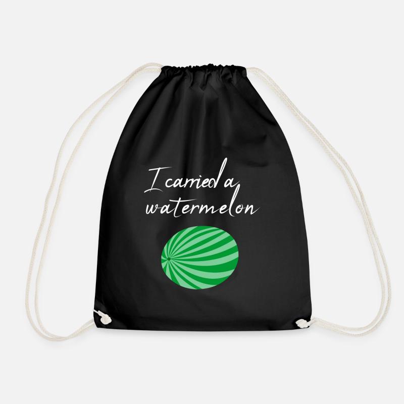 Ich habe eine Wassermelone getragen / Geschenk - Turnbeutel - Schwarz