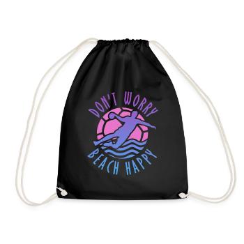 Do not Worry Beach Happy beach handball - Drawstring Bag - black - Front