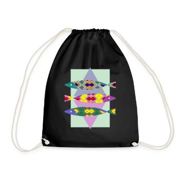 poisson - Sac de sport léger - noir - Devant
