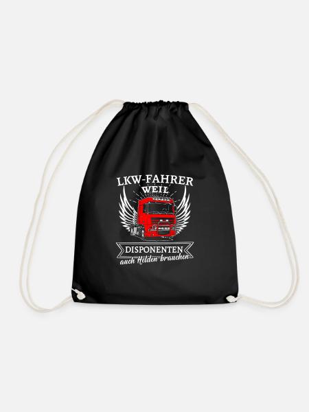 Lastwagen Shirt · LKW-Fahrer · Disponenten Helden - Turnbeutel - Schwarz