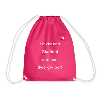 Prefer a gladiolus than a dwarf violin w - Drawstring Bag - fuchsia - Front