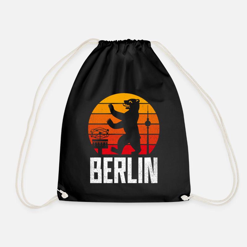 BERLIN BÄR ALEX SONNE GRUNGE VINTAGE - Turnbeutel - Schwarz