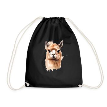 The Alpaca's Tale - Drawstring Bag - black - Front