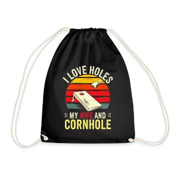Humor Mann Ehemann Cornhole Spieler - Turnbeutel - Schwarz - Vorne