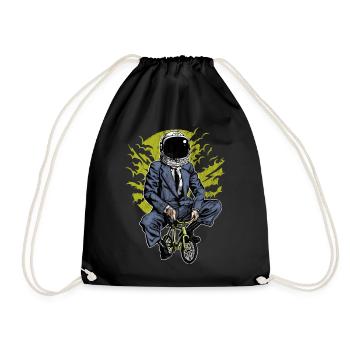 GO TO THE MOON - Astronaut cyclist gift - Drawstring Bag - black - Front