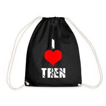 I love tren - Drawstring Bag - black - Front