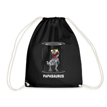 Papasaurus Rex - Vatertag Herrentag Männertag Papa - Turnbeutel - Schwarz - Vorne