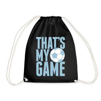 that's my game - soccer - Drawstring Bag - black - Front