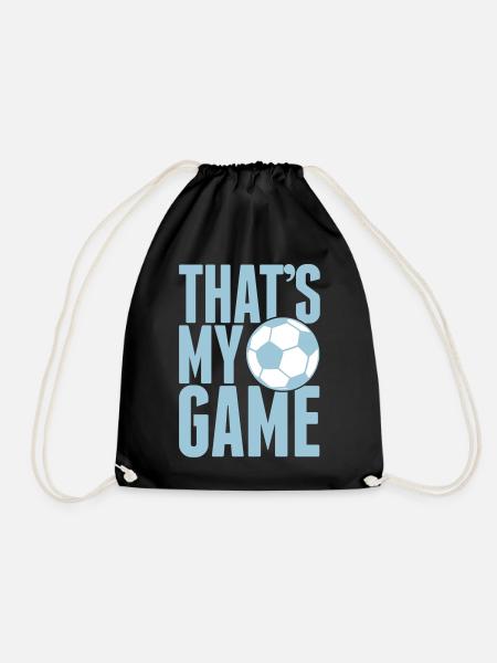 that's my game - soccer - Drawstring Bag - black