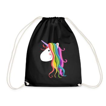 Cute Unicorn - Unicorns - Unicorn - Unicorns - Drawstring Bag - black - Front