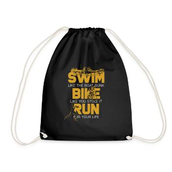 Course de vélo de natation - Sac de sport léger - noir - Devant