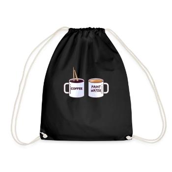 Kunst Künstler Kaffee Malen Bild Geschenk - Turnbeutel - Schwarz - Vorne