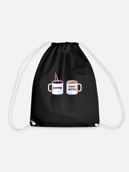 Art Artist Coffee Paint Picture Gift - Drawstring Bag - black