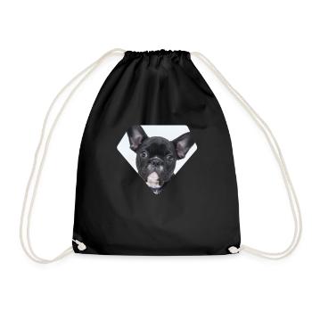 French Bulldog - Frenchie - Drawstring Bag - black - Front