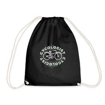 Cycologist bike fan funny road bike gift - Drawstring Bag - black - Front
