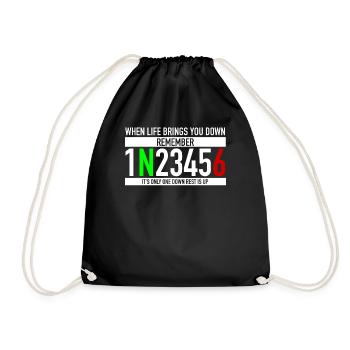When Life Brings You Down 1N23456 - Drawstring Bag - black - Front
