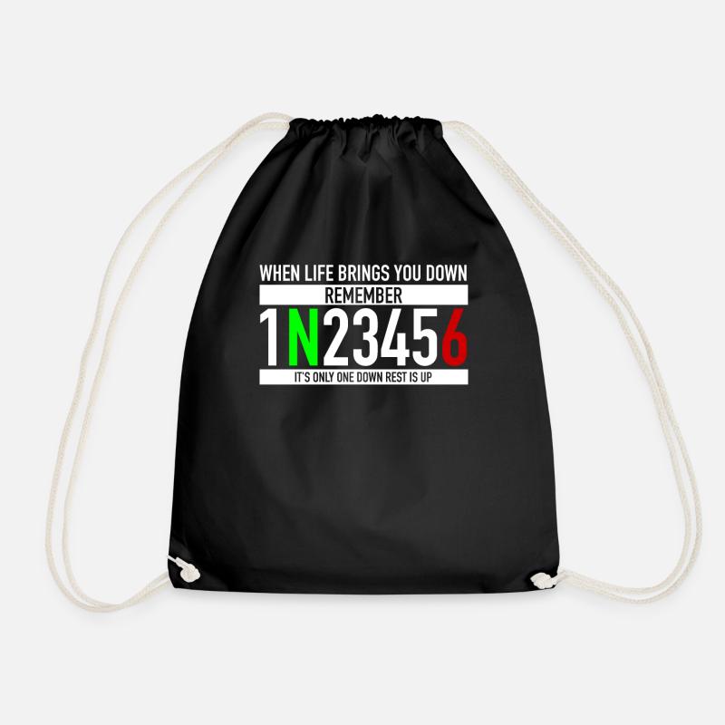 When Life Brings You Down 1N23456 - Drawstring Bag - black