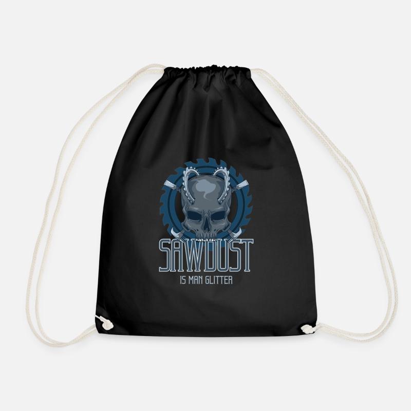 Sawdusts are men glitter skull dust - Drawstring Bag - black