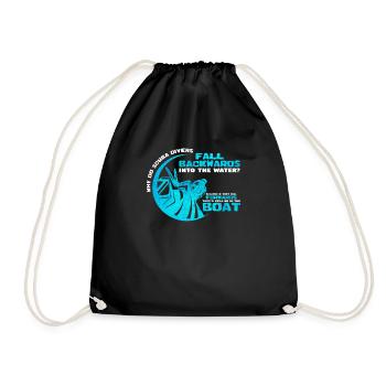 Diving funny - Drawstring Bag - black - Front