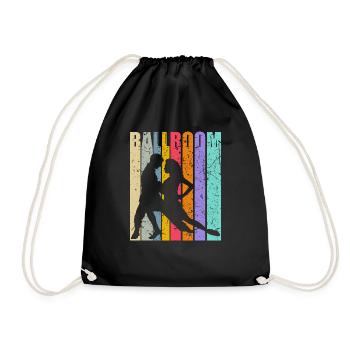Ballroom Vintage Standard Dance Dancing Gift - Drawstring Bag - black - Front