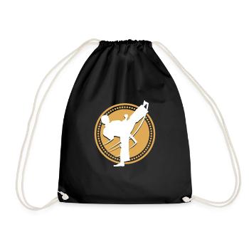 Cadeau de combat de ceinture de combat de karaté - Sac de sport léger - noir - Devant