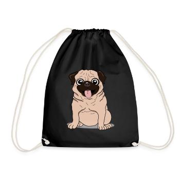 Mops - Turnbeutel - Schwarz - Vorne