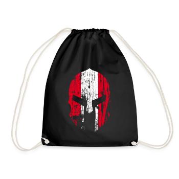 Österreich Spartaner Helm rot Spartan Austria - Turnbeutel - Schwarz - Vorne
