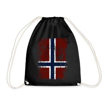 Drapeau norvégien à la verticale (foncé) - Sac de sport léger - noir - Devant
