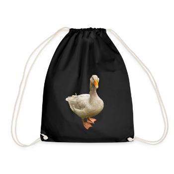 Clever beautiful goose - Drawstring Bag - black - Front