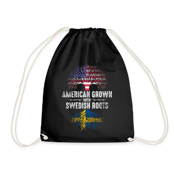 Amerikaner mit schwedischen Wurzeln - Turnbeutel - Schwarz - Vorne