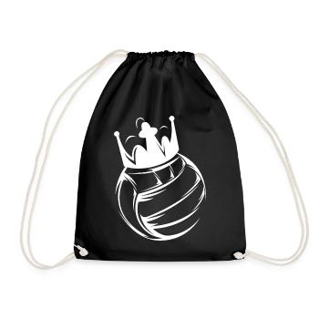 Volleyball King Beach Volleyball King Symbol Icon - Drawstring Bag - black - Front