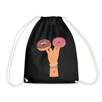 Two In The Pink One In The Stink Finger Donuts - Turnbeutel - Schwarz - Vorne